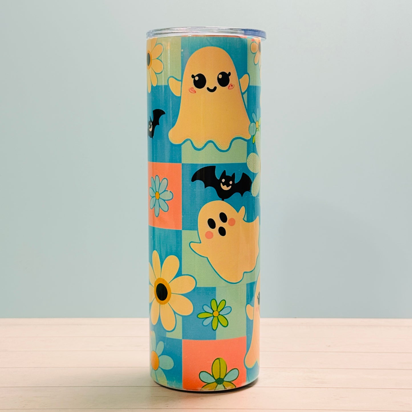π» 30oz Sublimated Tumbler β Ghosts, Bats & Daisies Design
