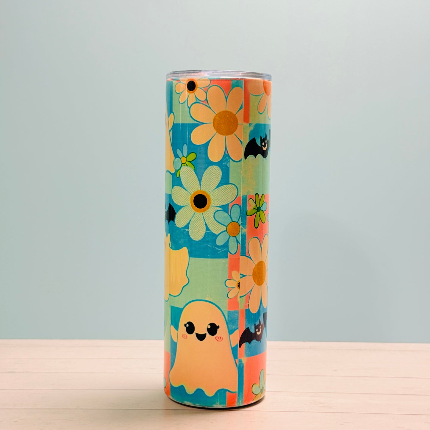 π» 30oz Sublimated Tumbler β Ghosts, Bats & Daisies Design