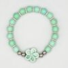Minty Floral Glass Beaded Bracelet