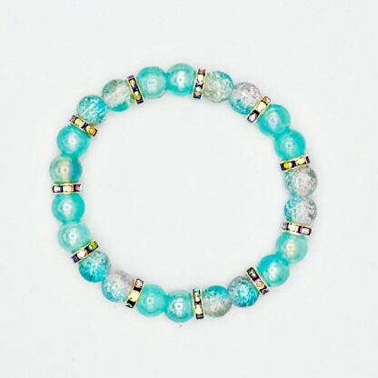 Aqua Dazzle Glass Beaded Bracelet