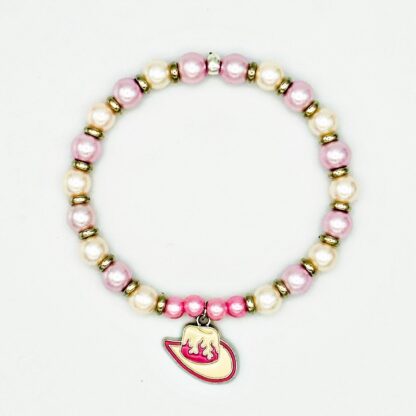 Cowgirl Pink Acrylic Beaded Bracelet