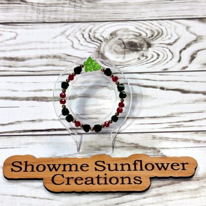 Glass Christmas Tree Beaded Bracelet - Image 5