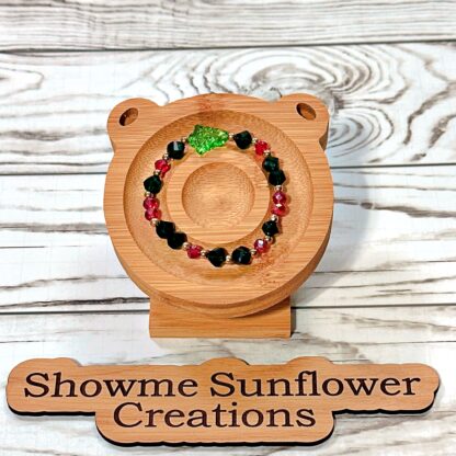 Glass Christmas Tree Beaded Bracelet - Image 4
